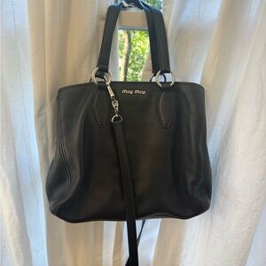 Miu Miu Convertible Caribou Leather Tote